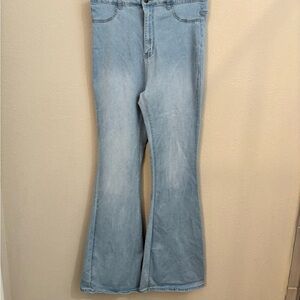 Women's Light Blue Bellbottom Jeans 0014